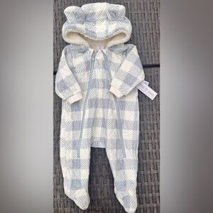 Carte Blue and Cream Checkered Footie